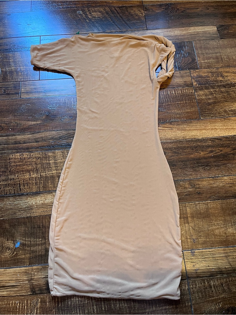 MESH STRETCH TWIST MINI DRESS